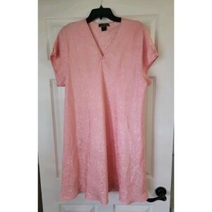 Vtg HALSTON Nightgown Mumu 70's Floral Salmon Pink Size 1X